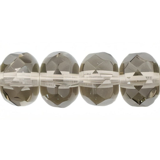 Czech Gem-Cut Rondelle 7 x 5mm Black Diamond (25pcs)