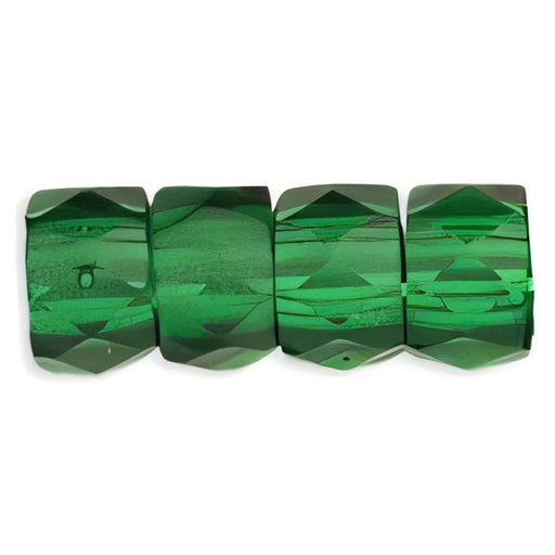 Czech Faceted Crow Beads 6 x 4mm (2.5mm hole) Green Emerald (25pcs)