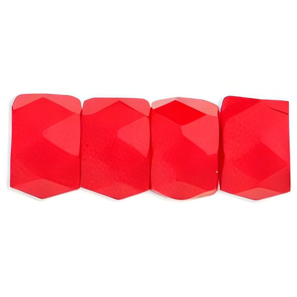 Czech Faceted Crow Beads 6 x 4mm (2.5mm hole) Opaque Red (25pcs)