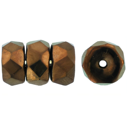 Czech Fire-Polish 6 x 3mm - Rondelle Dk Bronze (50pcs)
