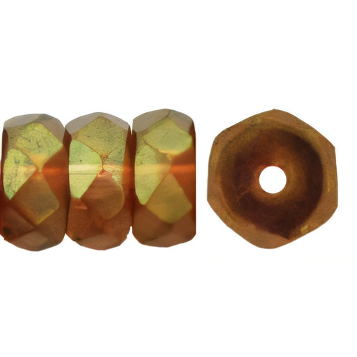 Czech Fire-Polish 6 x 3mm - Rondelle Luster - Transparent Rosaline (50pcs)