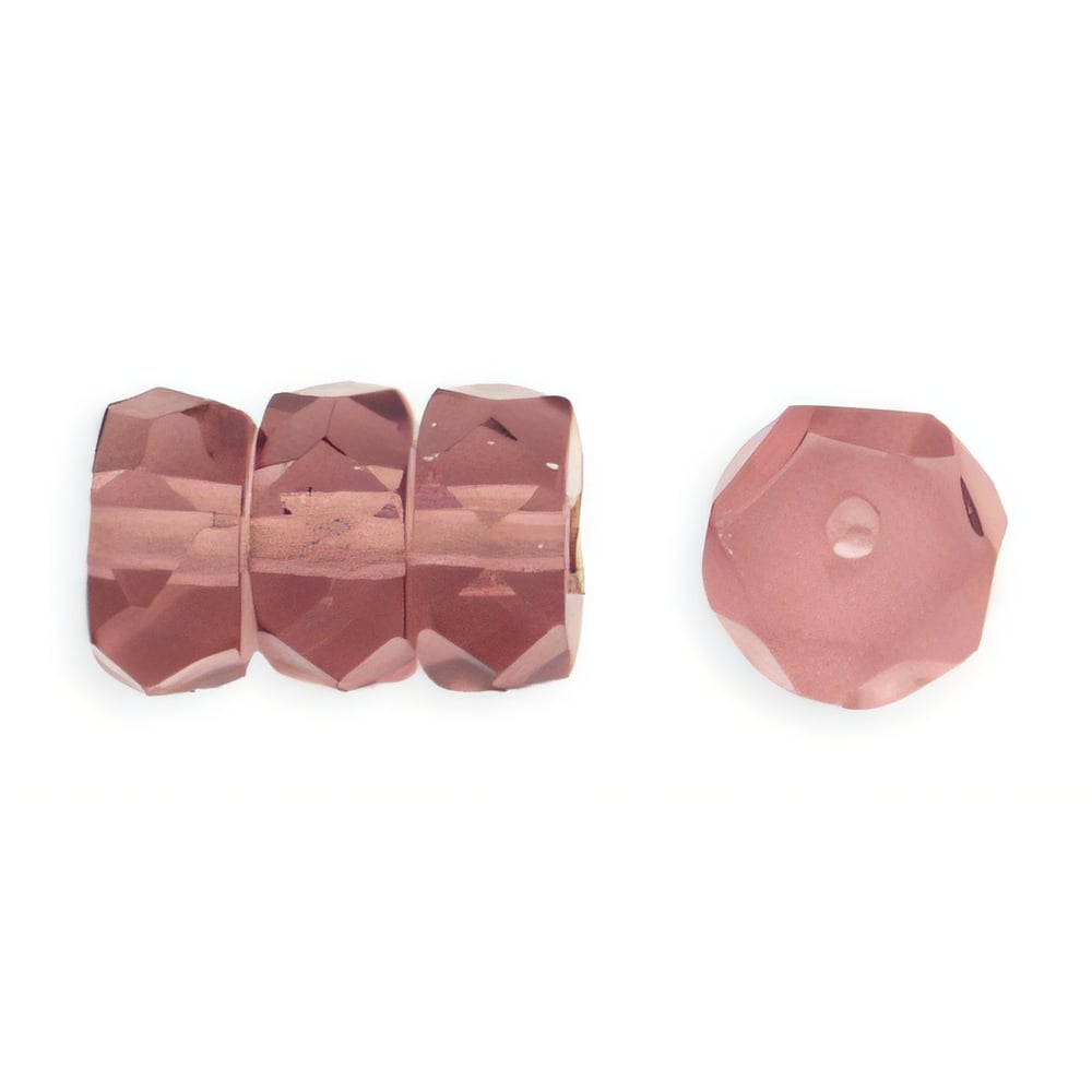 Czech Fire-Polish 6 x 3mm - Rondelle Med Amethyst (50pcs)