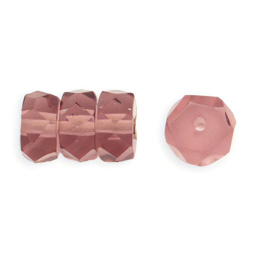 Czech Fire-Polish 6 x 3mm - Rondelle Med Amethyst (50pcs)