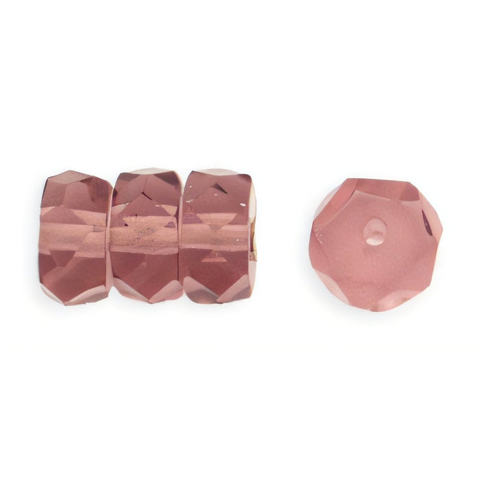 Czech Fire-Polish 6 x 3mm - Rondelle Med Amethyst (50pcs)