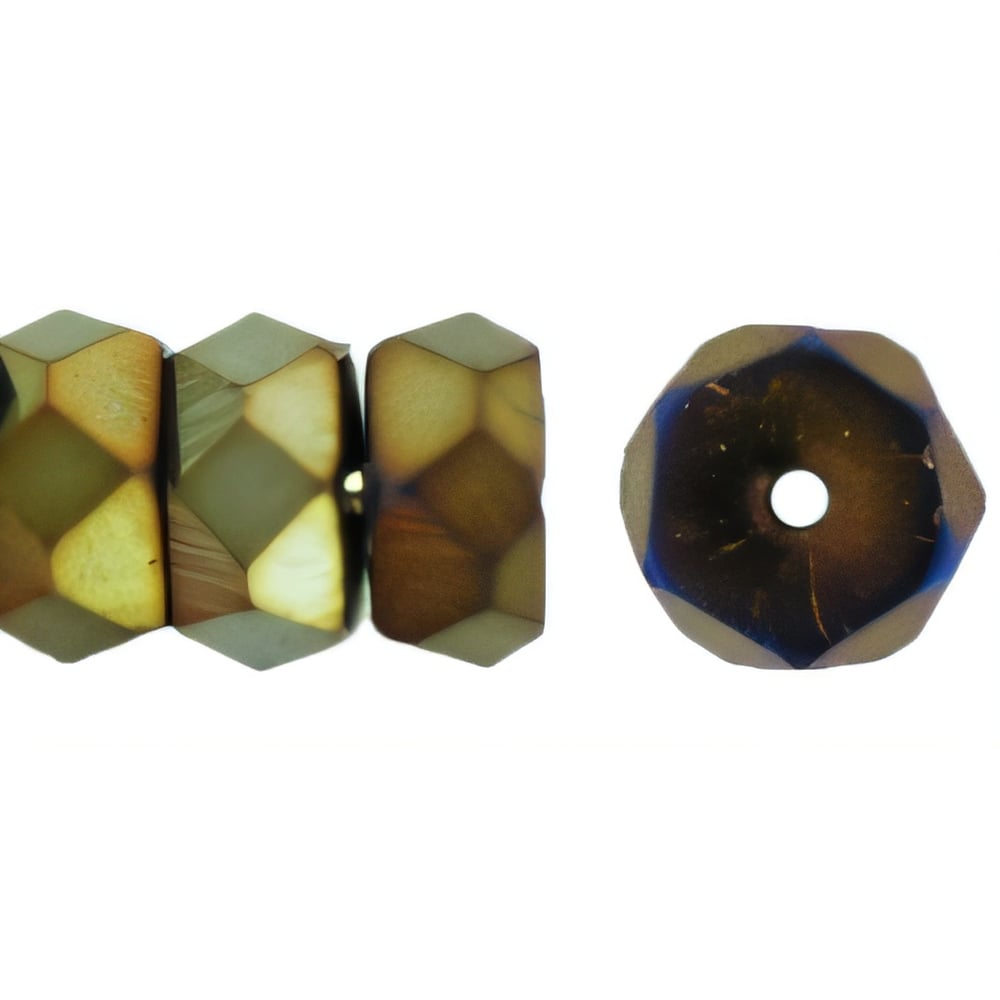 Czech Fire-Polish 6 x 3mm - Rondelle Iris - Brown (50pcs)