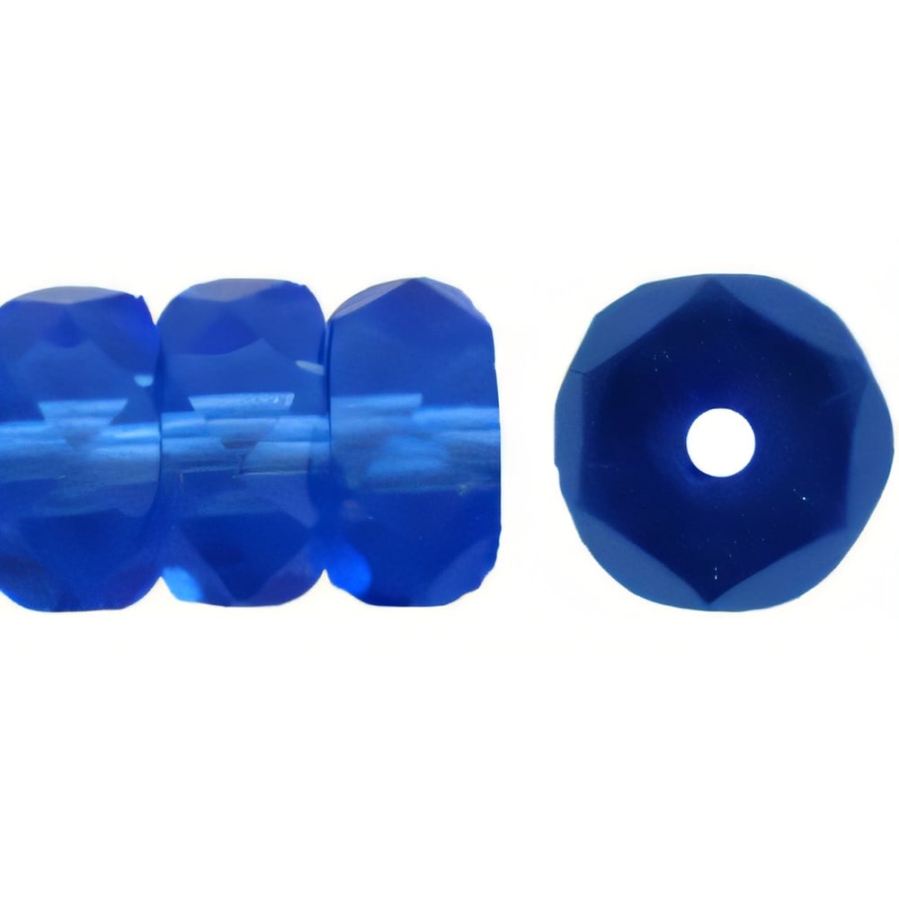 Czech Fire-Polish 6 x 3mm - Rondelle Sapphire (50pcs)