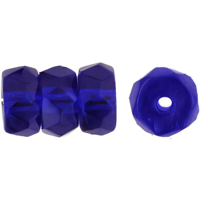 Czech Fire-Polish 6 x 3mm - Rondelle Cobalt (50pcs)