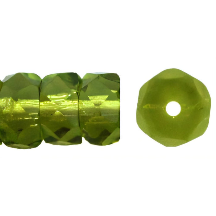 Czech Fire-Polish 6 x 3mm - Rondelle Olivine (50pcs)