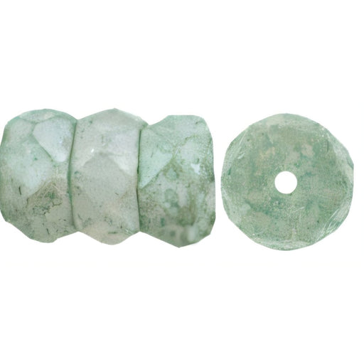 Czech Fire-Polish 6 x 3mm - Rondelle Luster - Stone Green (50pcs)