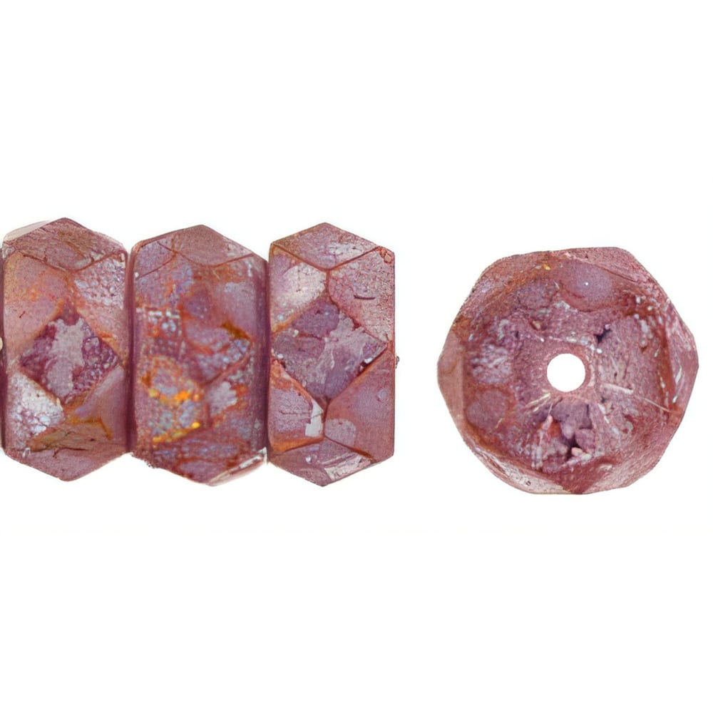 Czech Fire-Polish 6 x 3mm - Rondelle Luster - Stone Pink (50pcs)