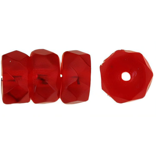 Czech Fire-Polish 6 x 3mm - Rondelle Siam Ruby (50pcs)