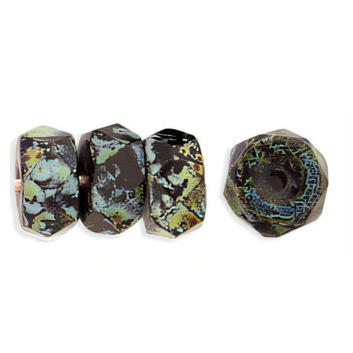 Czech Fire-Polish 6 x 3mm - Rondelle Jet - Picasso (50pcs)