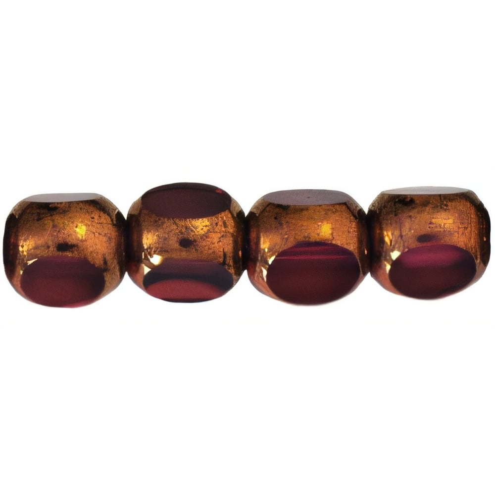 Czech Antique Style Triangle 6 mm - Bronze Fuchsia (25pcs)