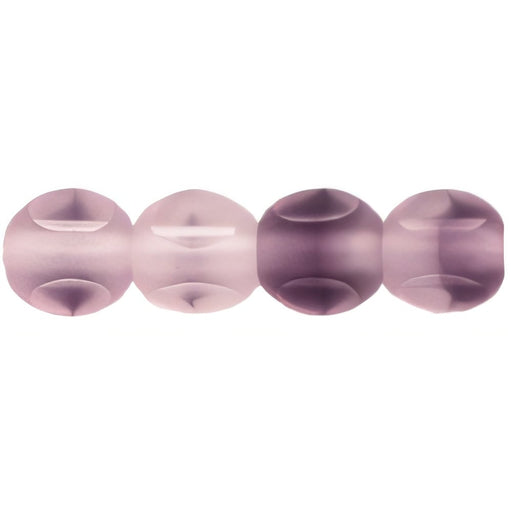 Czech German Style Triangle 6mm Matte - Crystal/Amethyst (25pcs)