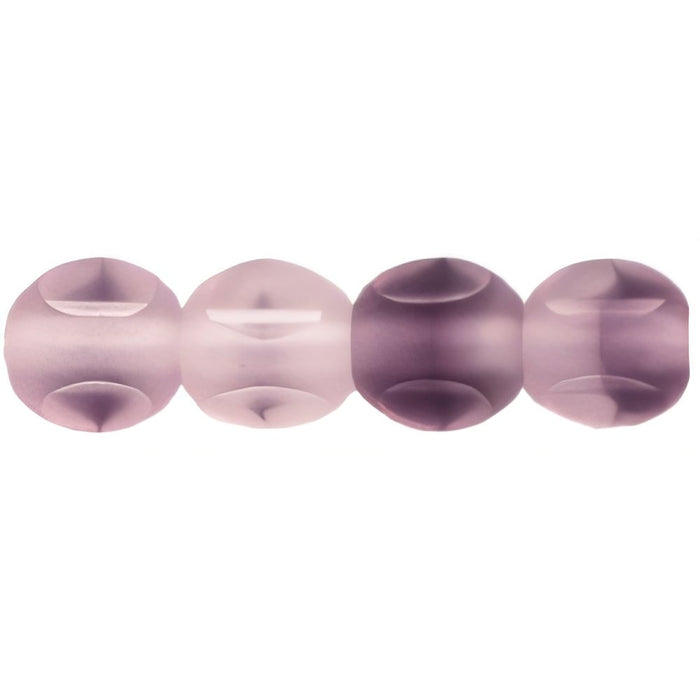 Czech German Style Triangle 6mm Matte - Crystal/Amethyst (25pcs)
