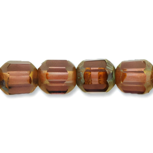 Czech Antique Style Octagonal 6mm Med Amethyst (25pcs)