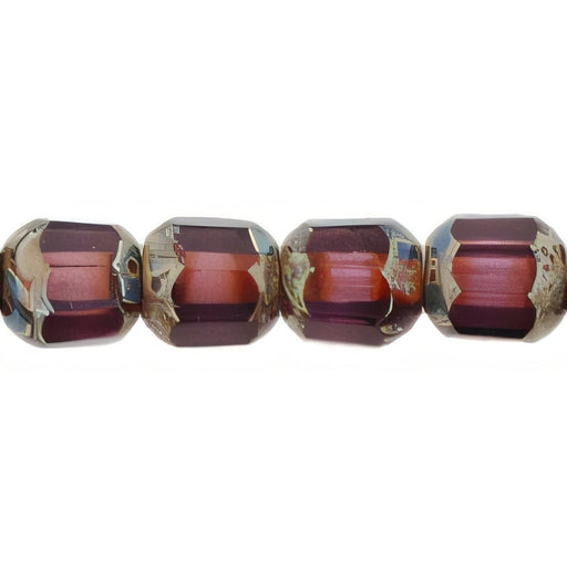 Czech Antique Style Octagonal 6mm Amethyst (25pcs)