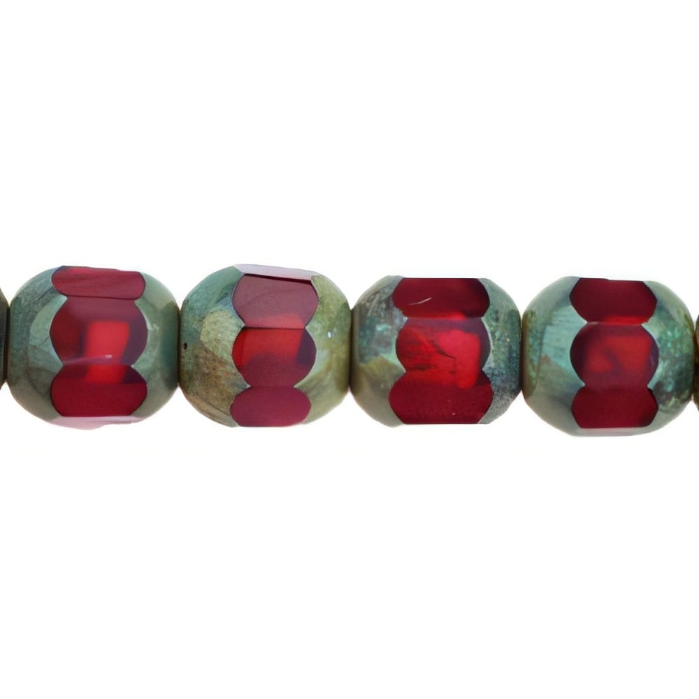 Czech Antique Style Octagonal 6mm Fuschsia (25pcs)