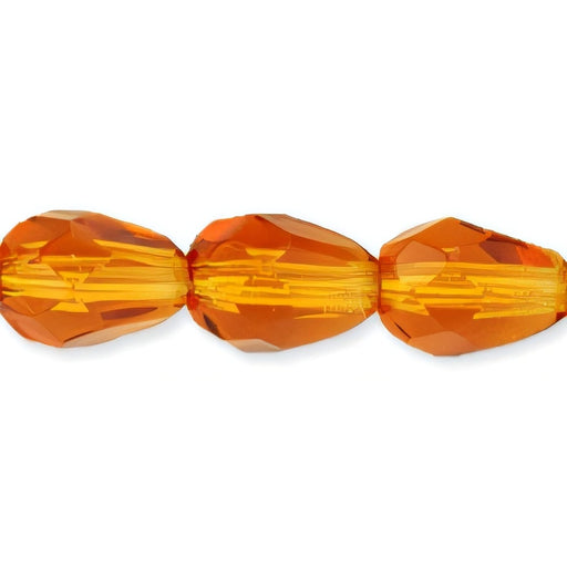 Czech Fire-Polish 7 x 5mm - Teardrop Dk Topaz (25pcs)