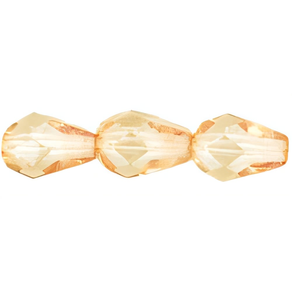 Czech Fire-Polish 7 x 5mm - Teardrop Luster - Transparent Champagne (25pcs)