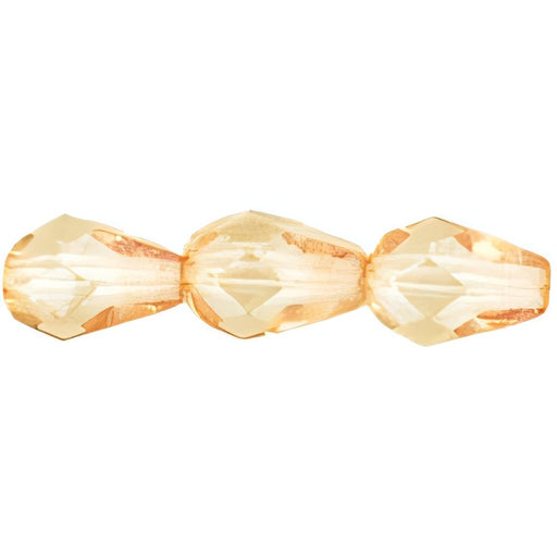 Czech Fire-Polish 7 x 5mm - Teardrop Luster - Transparent Champagne (25pcs)
