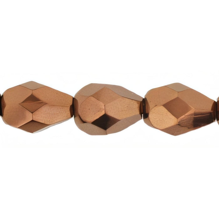 Czech Fire-Polish 7 x 5mm - Teardrop Dk Bronze (25pcs)