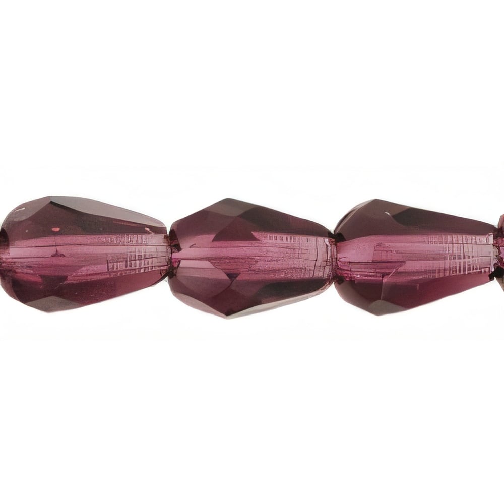 Czech Fire-Polish 7 x 5mm - Teardrop Amethyst (25pcs)