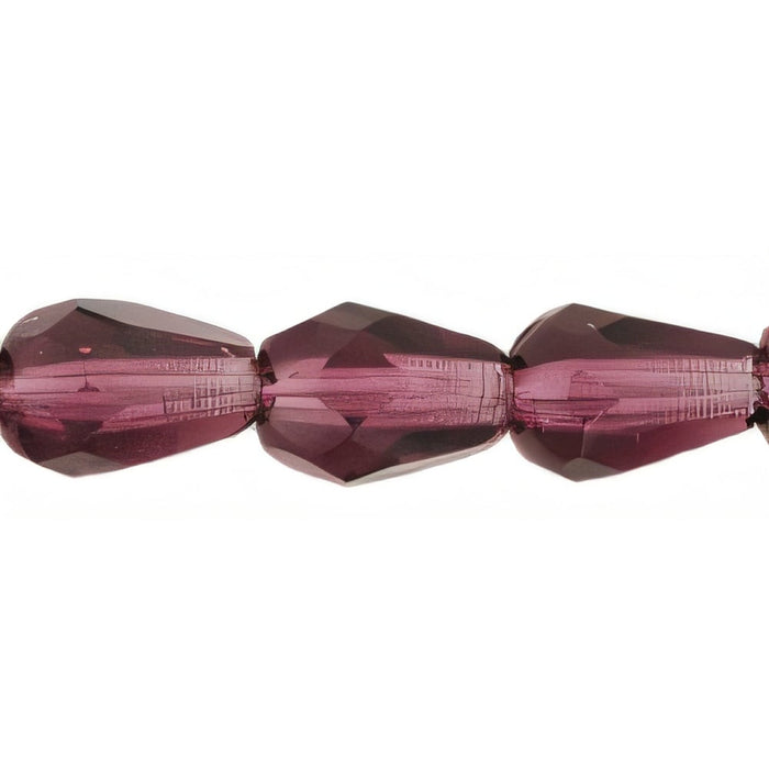 Czech Fire-Polish 7 x 5mm - Teardrop Amethyst (25pcs)