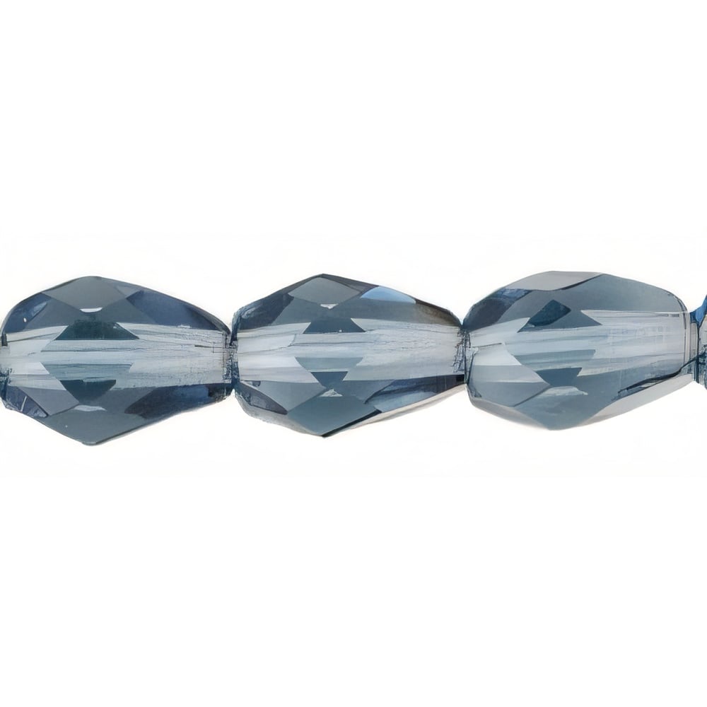 Czech Fire-Polish 7 x 5mm - Teardrop Montana Blue (25pcs)