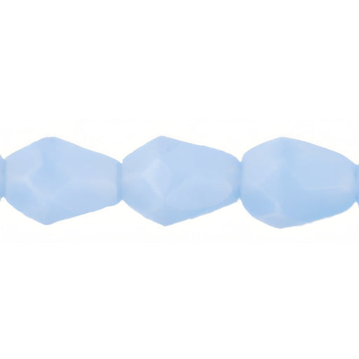 Czech Fire-Polish 7 x 5mm - Teardrop Milky Lt Sapphire (25pcs)