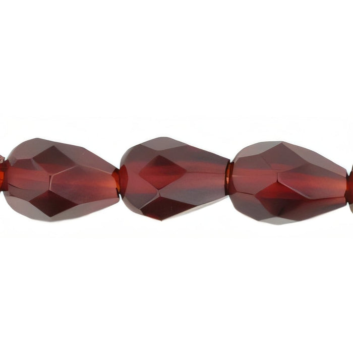 Czech Fire-Polish 7 x 5mm - Teardrop Ruby (25pcs)