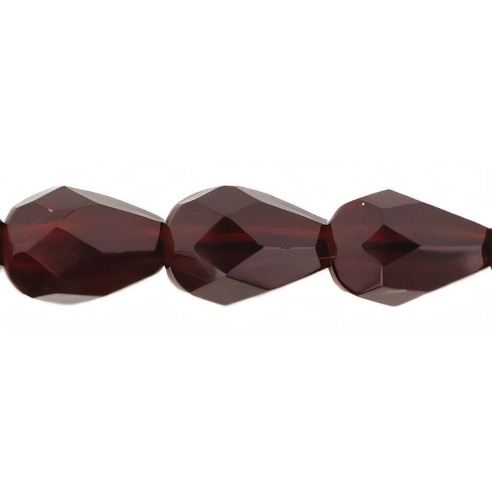 Czech Fire-Polish 7 x 5mm - Teardrop Garnet (25pcs)