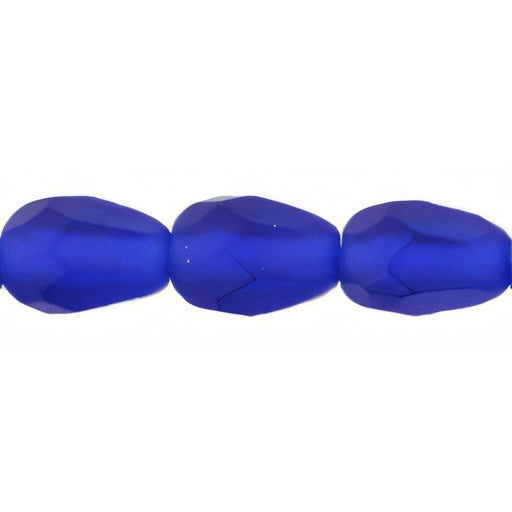 Czech Fire-Polish 7 x 5mm - Teardrop Matte - Cobalt (25pcs)