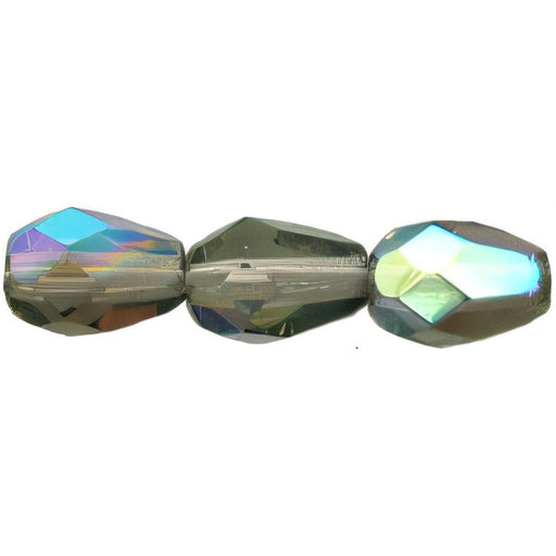 Czech Firepolish 7 x 5mm - Teardrop Black Diamond AB (25pcs)