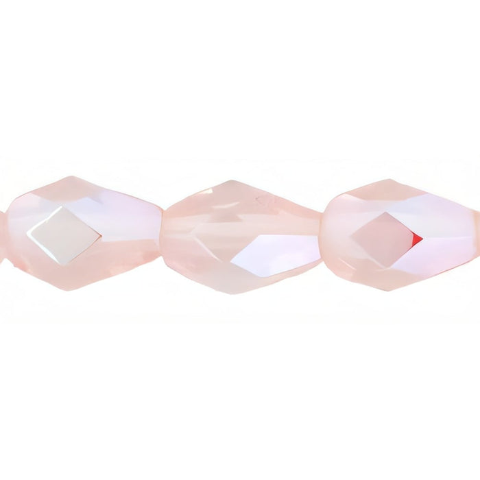 Czech Firepolish 7 x 5mm - Teardrop Rosaline AB (25pcs)