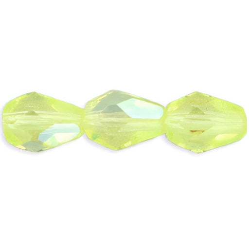 Czech Firepolish 7 x 5mm - Teardrop Jonquil AB (25pcs)