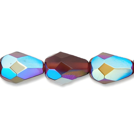 Czech Firepolish 7 x 5mm - Teardrop Ruby AB (25pcs)