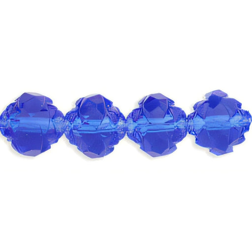 Czech Rosebud Fire-Polish 8 x 7mm Sapphire (25pcs)