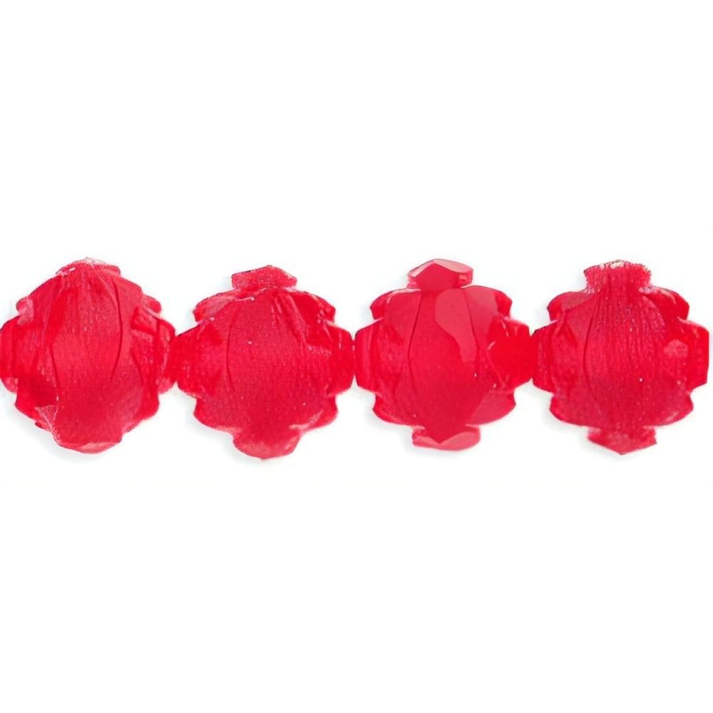 Czech Rosebud Fire-Polish 8 x 7mm Lt Siam Ruby (25pcs)