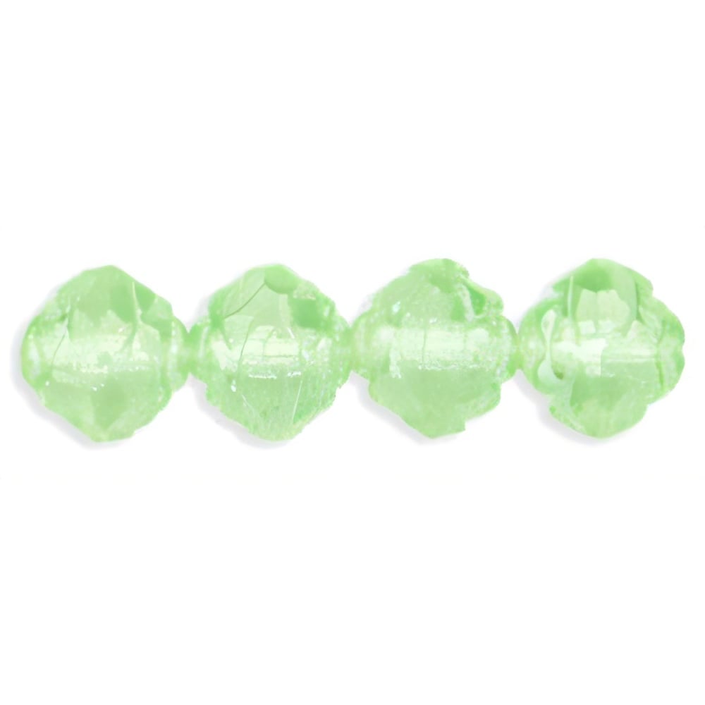 Czech Rosebud Fire-Polish 8 x 7mm Luster - Peridot (25pcs)