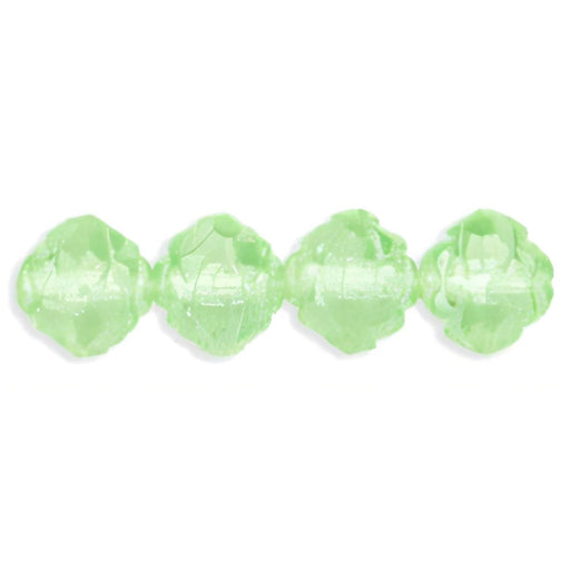 Czech Rosebud Fire-Polish 8 x 7mm Luster - Peridot (25pcs)