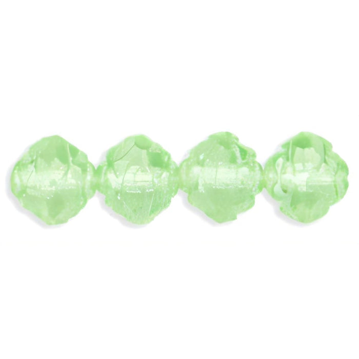 Czech Rosebud Fire-Polish 8 x 7mm Luster - Peridot (25pcs)