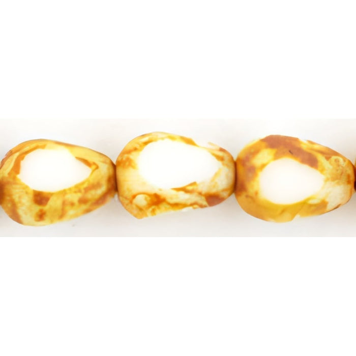 Czech 3-Cut Tear Drops 8 x 6mm Opaque White - Picasso (25pcs)