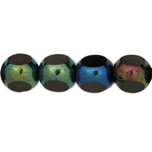 Czech Antique Style Triangle 8mm Iris - Green (25pcs)