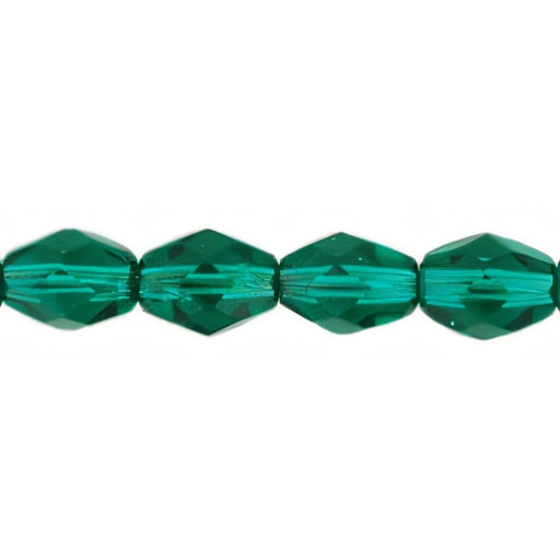 Czech Firepolish 8/6mm - Oval Emerald (25pcs)