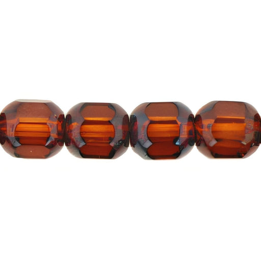 Czech Antique Style Octagonal 8mm Dk Topaz (25pcs)