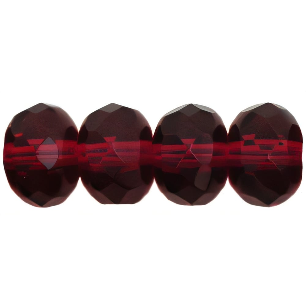 Czech Gem-Cut Rondelle 9 x 6mm Fuchsia (25pcs)