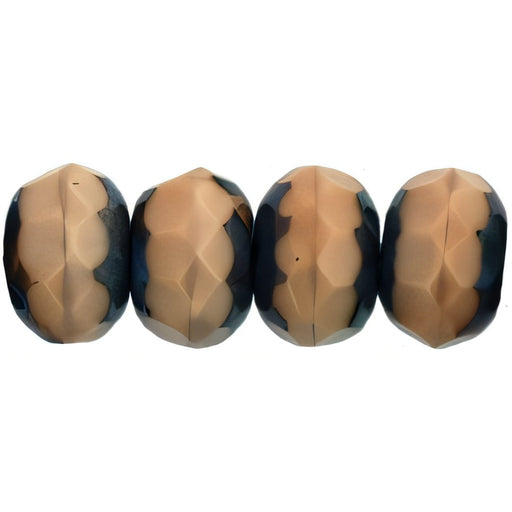 Czech Gem-Cut Rondelle 9 x 6mm Beige - Picasso (25pcs)