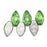 Czech Leaves 10 x 5mm Silver - Peridot (25pcs)