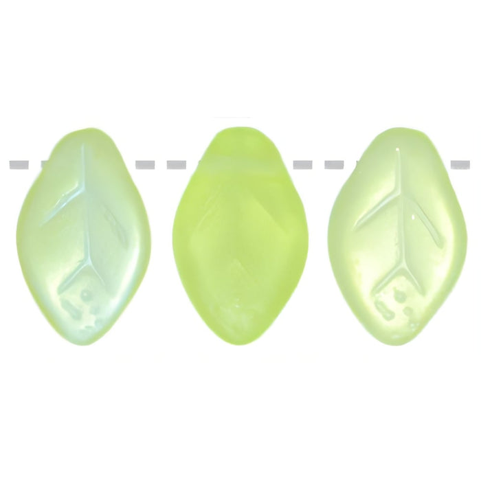 Czech Leaves 12 x 7mm Matte - Jonquil AB (25pcs)